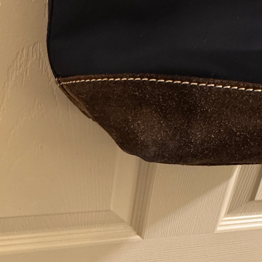 Dooney & Bourke Black Nylon Tote with Brown Suede Base - Picture 6 of 13